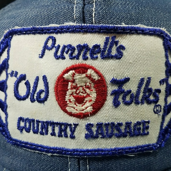VTG Purnells Old Folks Country Sausage Hat Denim - Picture 3 of 8